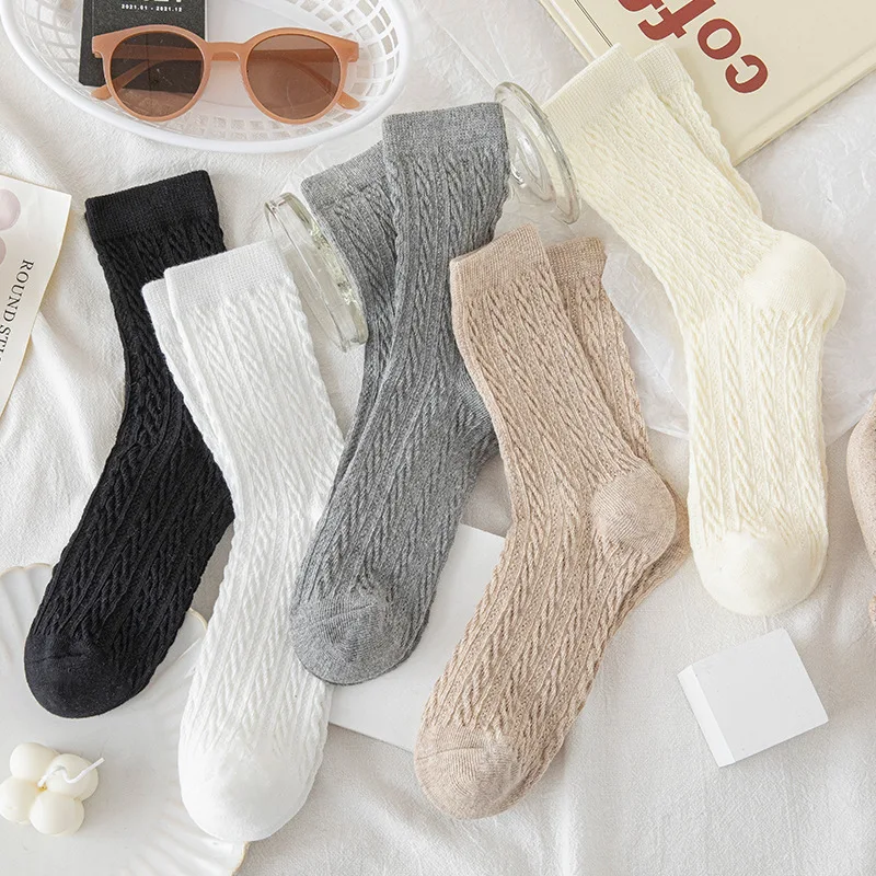 Японские однотонные носки SP &amp CITY Женские винтажные хлопковые в стиле Харадзюку