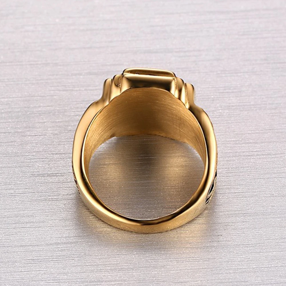 JHSL большое мужское кольцо с зеленым камнем из нержавеющей стали модное ювелирное