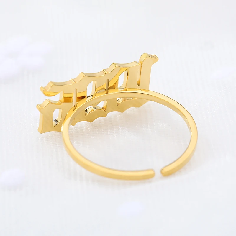 Кольца из нержавеющей стали с цифрами для женщин и мужчин обручальные открытые