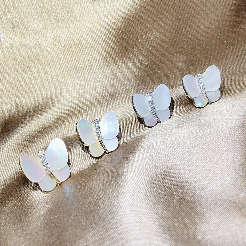 

Trendy Simple Natural Shell Big Butterfly Stud Earrings For Women Fashion Wedding Temperament Jewelry Earrings Gifts