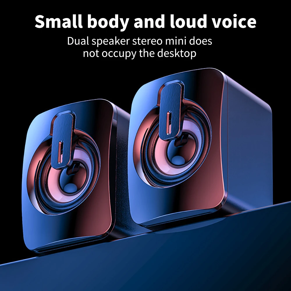 Компьютерная Колонка USB 5 В с объемным звуком мини сабвуфер музыкальная для