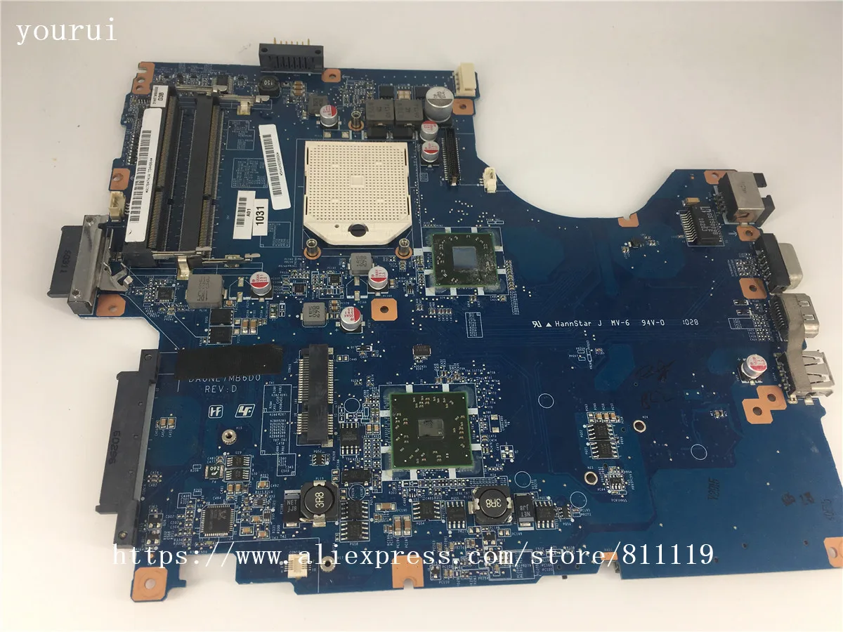 Yourui Высокое качество для Sony VAIO VPCEE laptopматеринская плата DA0NE7MB6D0 A1784741A DDR3 тест