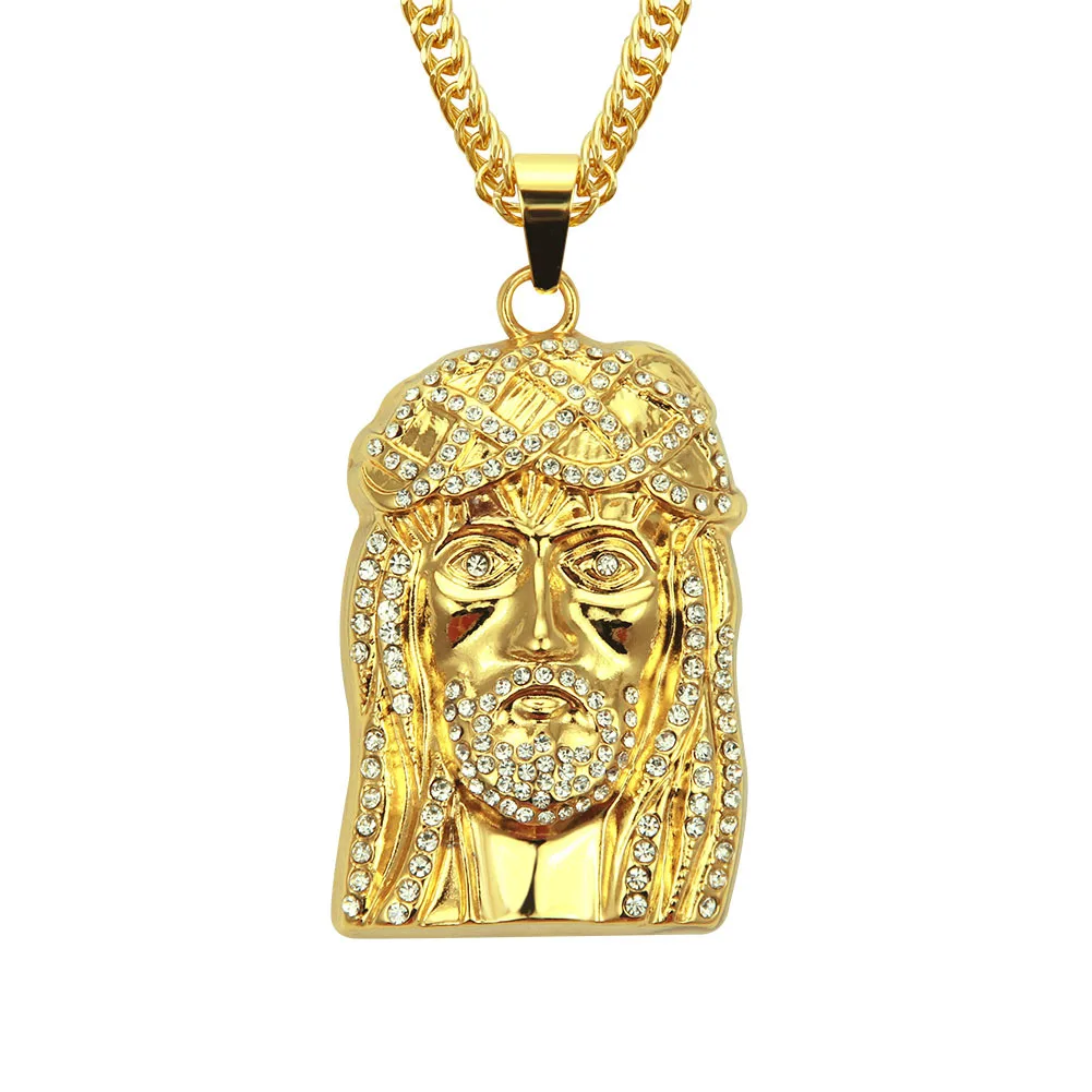 European And American Fashion Trend Hip-hop Alloy Jesus Pendant Necklace |