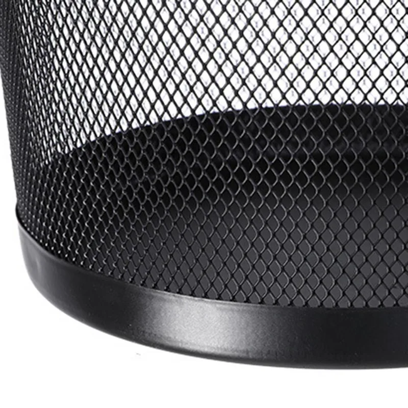 

Metal Mesh Round Trash Can Kitchen without Lid Bucket Paper Basket Bedroom Office Rubbish Organizer Waste Bins Wrought Iron