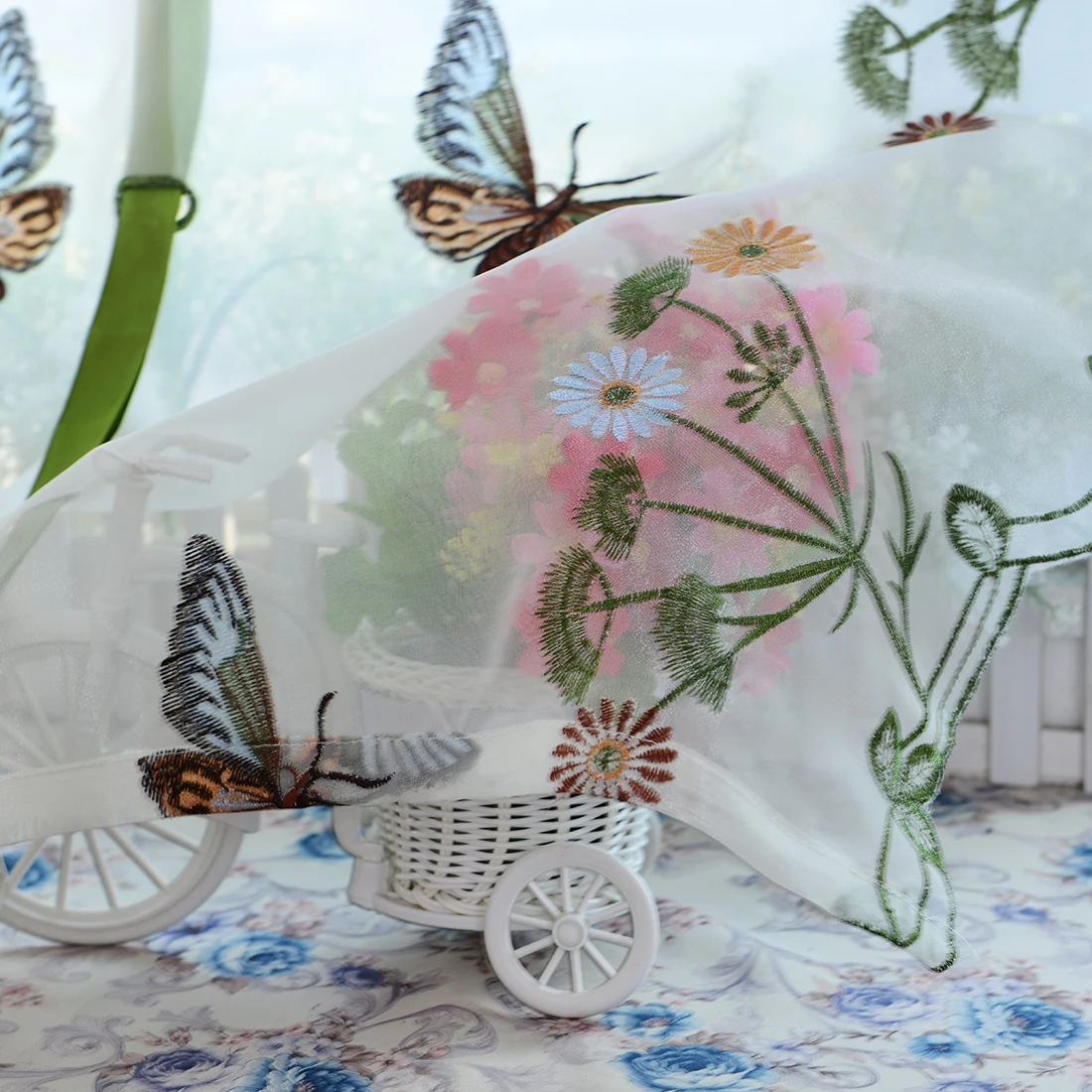 Новинка Бабочка цветы римские шторы пряжа для гостиной спальни двери окна экран