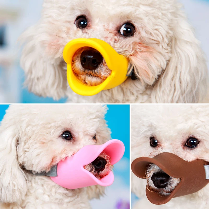 

Silicone Cute Duck Mouth DOG Mask Muzzle Bark Bite Stop for Small Dogs Anti-bite Masks Dog Accessories Supplies