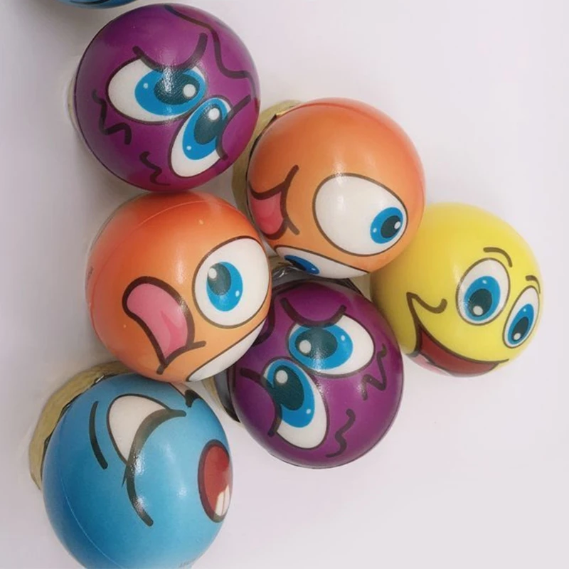 

12Pcs 6.3cm Soft PU Cartoon Grimace Smiley Face Squeeze Balls Stress Relief Ball A2UB