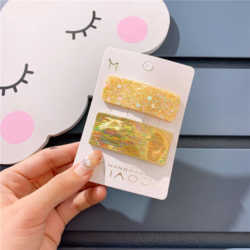 2 шт./компл. новые детские заколки для волос с блестками милые девочек