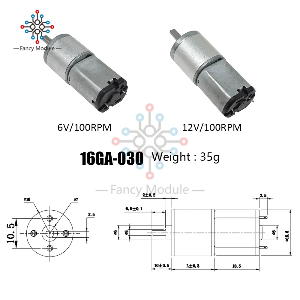 Мотор-редуктор diymore 16GA030 6 в/12 В постоянного тока высокоточный редукторный