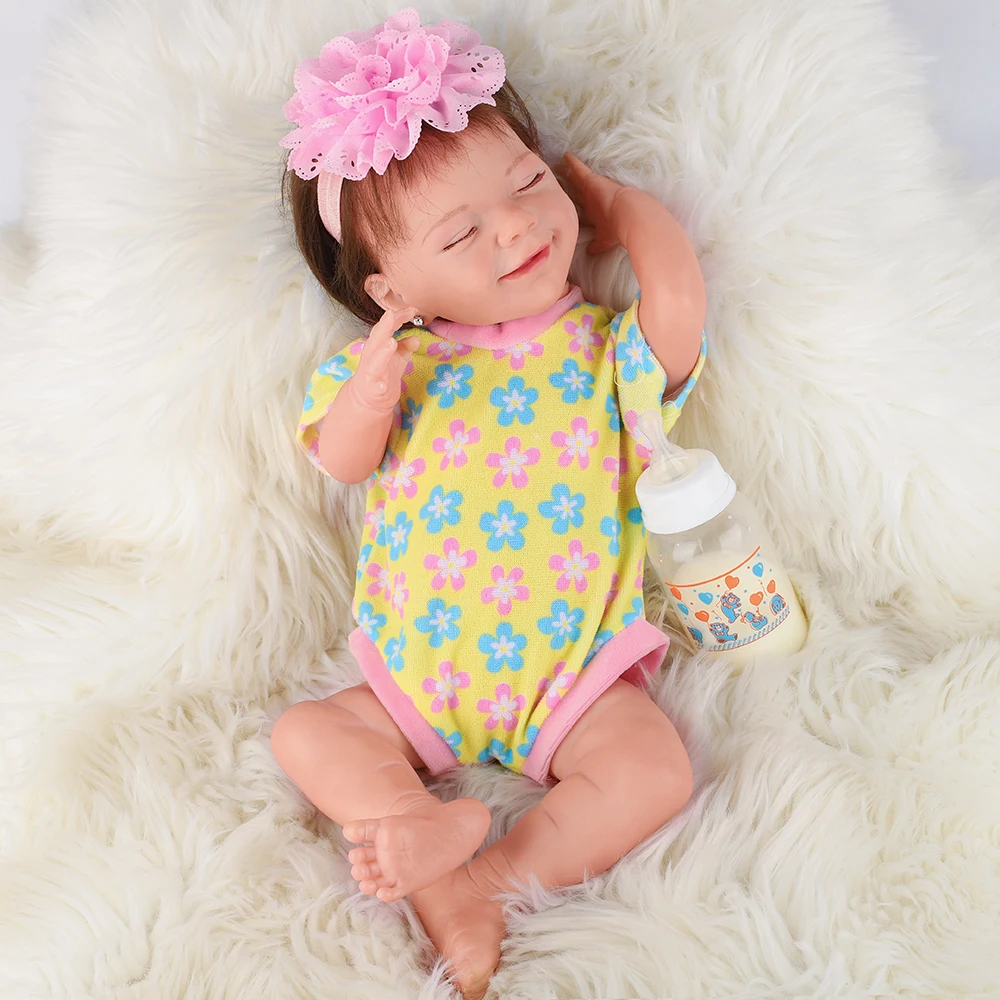 

Hoomai Reborn Baby Doll 20 Inches Lifelike Newborn Sleeping Eye-closed Baby Doll Reborn Toddle Gift Toy for Children
