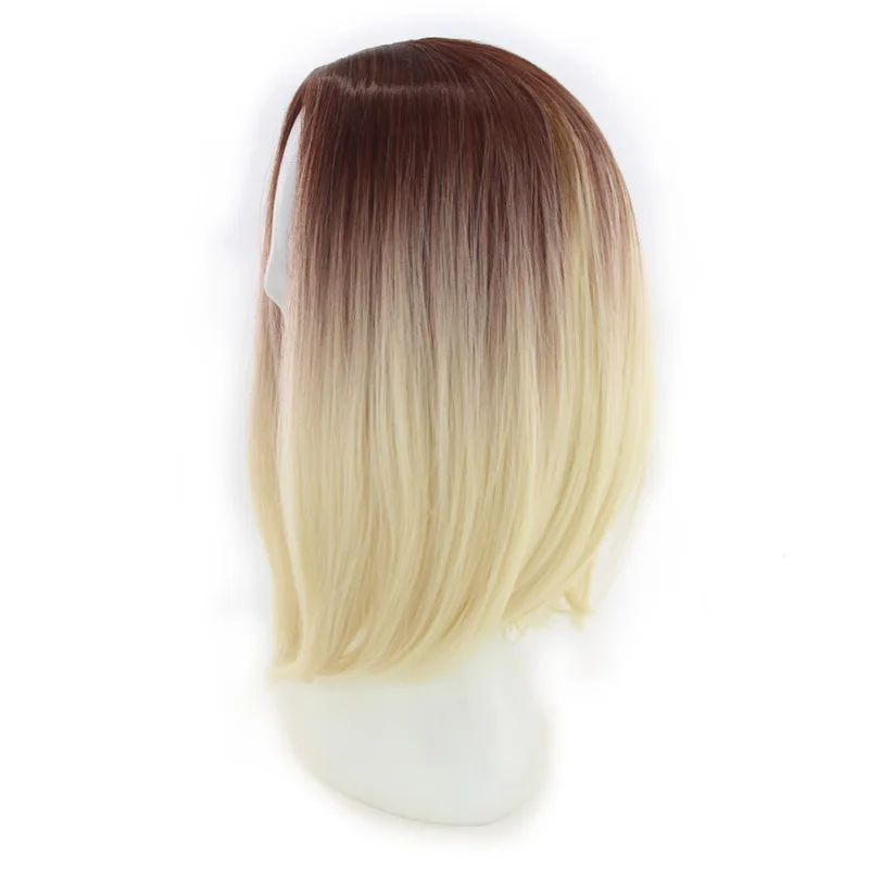 Similler женские короткие Ombre синтетические парики для косплея черный корень Серый