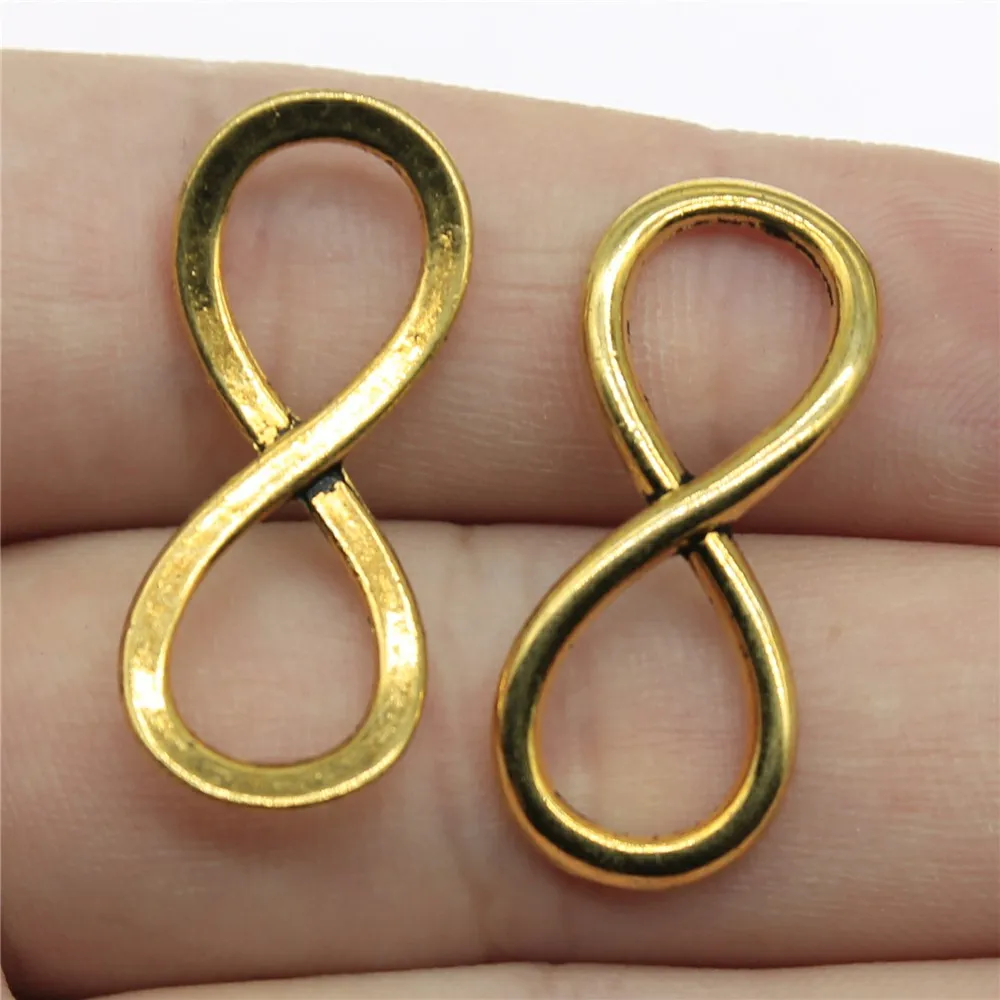 10 шт. античная бронза антикварные золотые подвески бесконечности Бесконечность