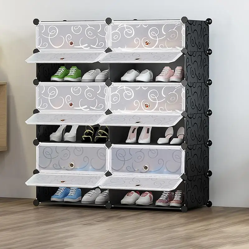 

Multi-functional Multi-storey Shoe Rack Shoe Box Organizer Household Storage Rack Space Save Shoe Hanger 6 Layers 12 Doors
