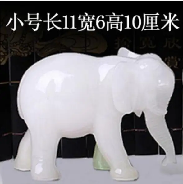 

Copper Statue Lucky white jade elephant furnishing imitation white absorb money water elephant crafts Animal decorations cculpt