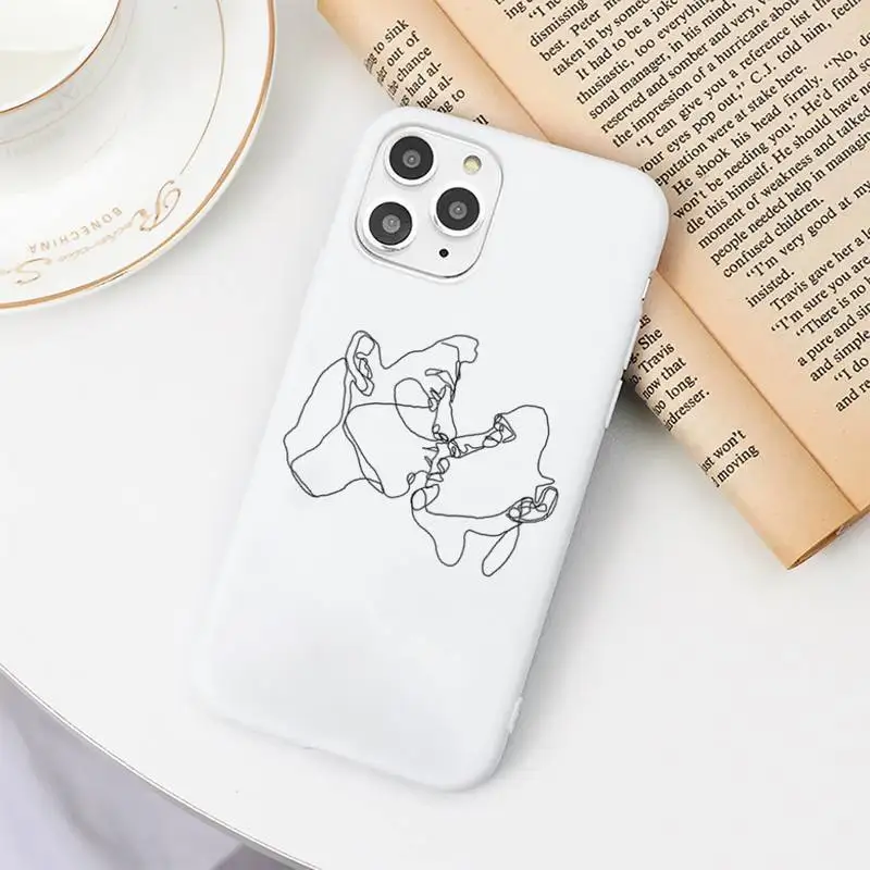 

Abstract Art Kiss More Often Phone Case White Candy Color for iPhone 11 12 mini pro XS MAX 8 7 6 6S Plus X SE 2020 XR
