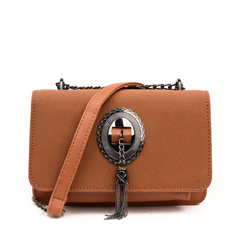 

[BXX] Ladies Vintage PU Leather Tassel Bags Women 2021 Fashion Branded Chain Shoulder Hand Bag Lady Trend Handbags Purses CB676