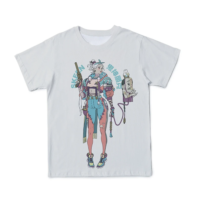 

2021 Summer Men's 3D Printing T-Shirt Punk Ghosts Alternative O-Neck Casual Customizable Couple Style Rendering Style Tee110-6XL