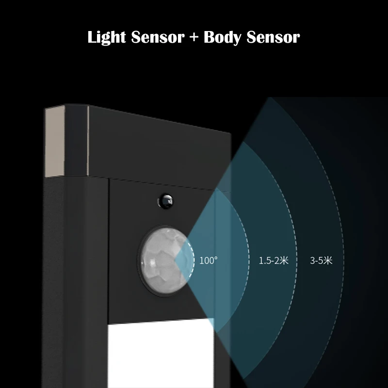 

HUIZUO LED Wireless Sensor Light Bar 20 30 50cm Light and Body Sensor USB Rechargeable Hook Magnetic Night Light Bedroom Kitchen