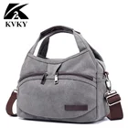 Сумка женская холщовая через плечо KVKY, многофункциональная, летняя, винтажная, женские брендовые сумочки
