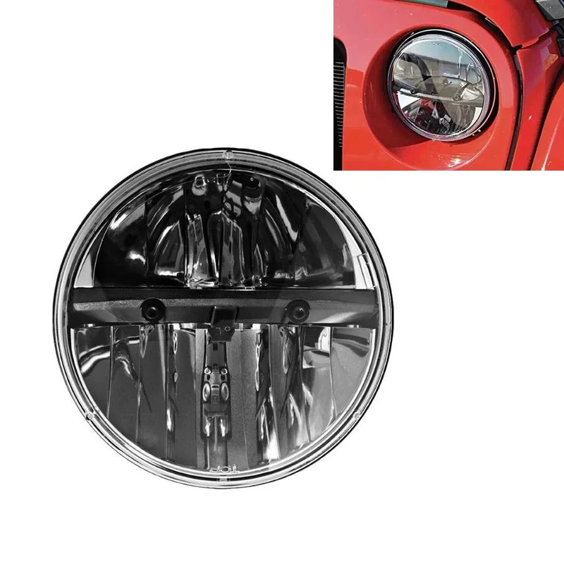 1 шт. 6000K 7 дюймов черный круглый светодиодный фары с подол короче спереди и