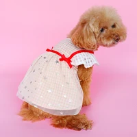 summer dresses pet dog clothes for dogs cheerleading jerseys shirt cotton puppy cat dog skirt bow mesh dress appeal for pet