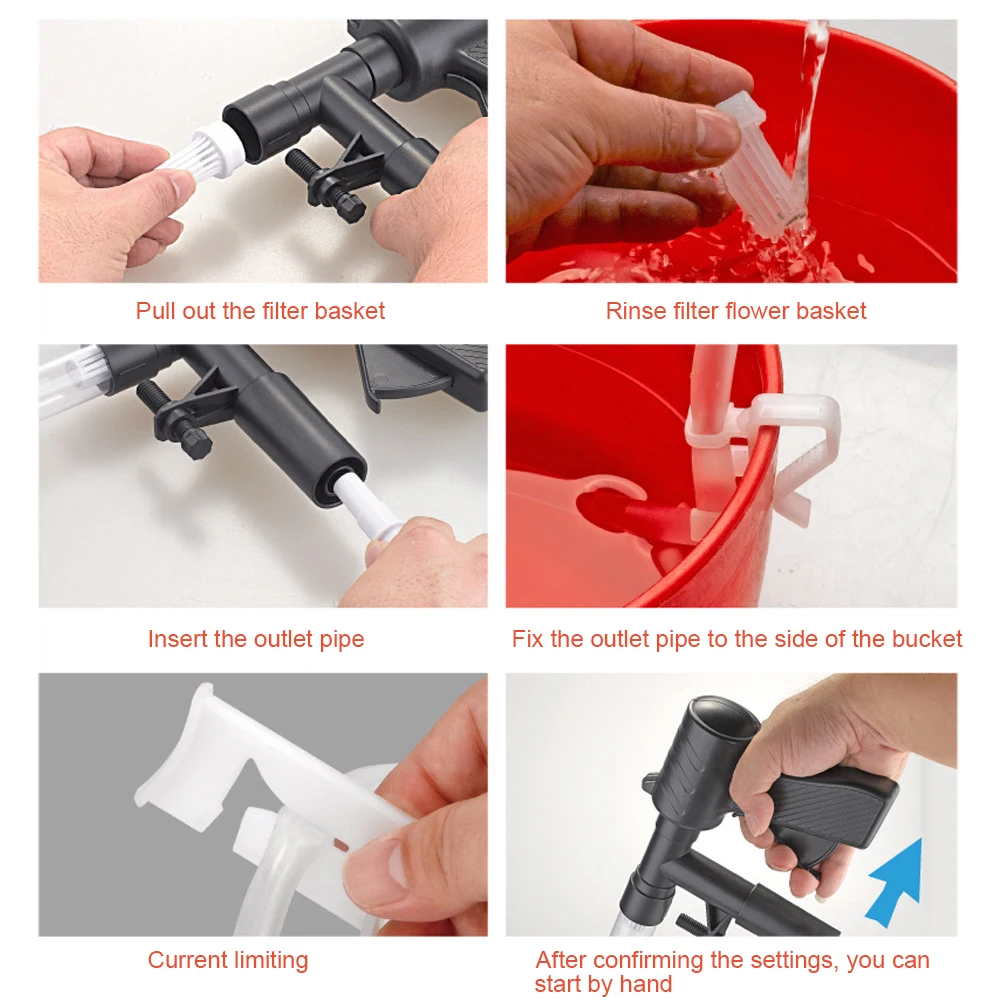 

Quick Water Changer Aquarium Fish Tank Gravel Cleaner Pneumatic Sand Washer With Button Quick Water Changer PVC Cushion