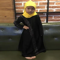 muslim islamic dubai robe childrens clothing prayer clothes hot rhinestone casual malaysian arabian saudi girl long skirt dress
