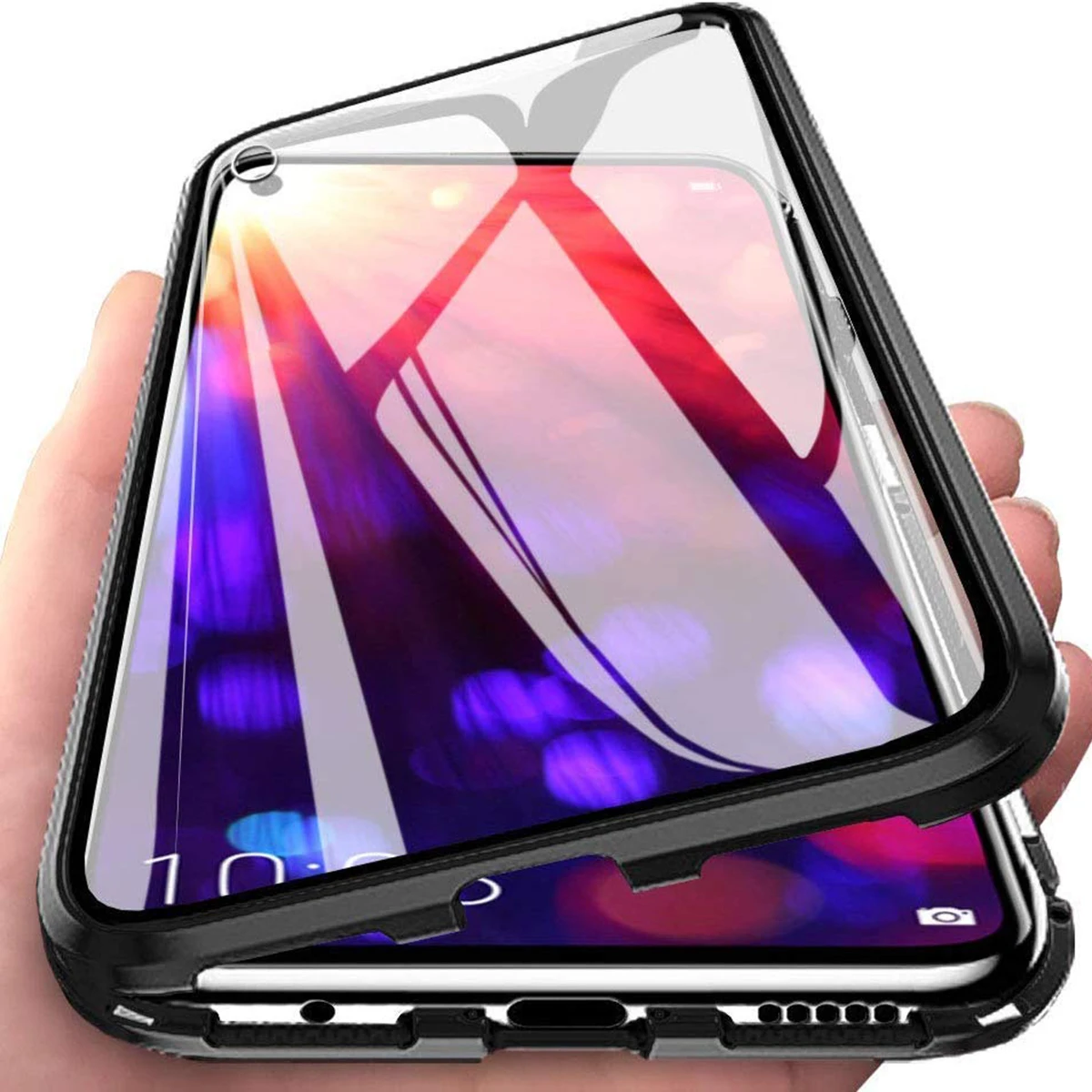 Магнитный поглощающий чехол для телефона двухстороннее закаленное стекло