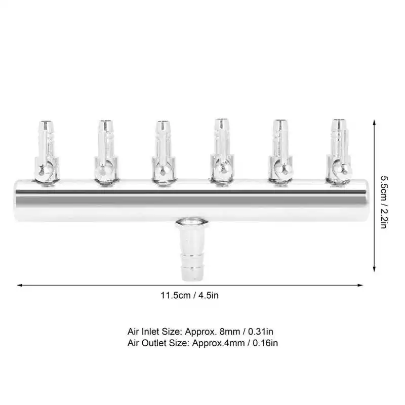 Распределитель воздуха 6 ‑Way для аквариума на солнечном питании Управление рычаг