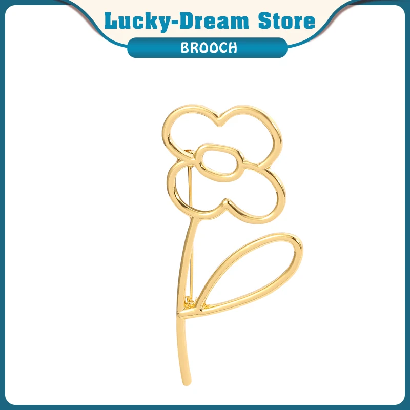 Металлическая брошь в виде симпатичного маленького цветка для костюма модная