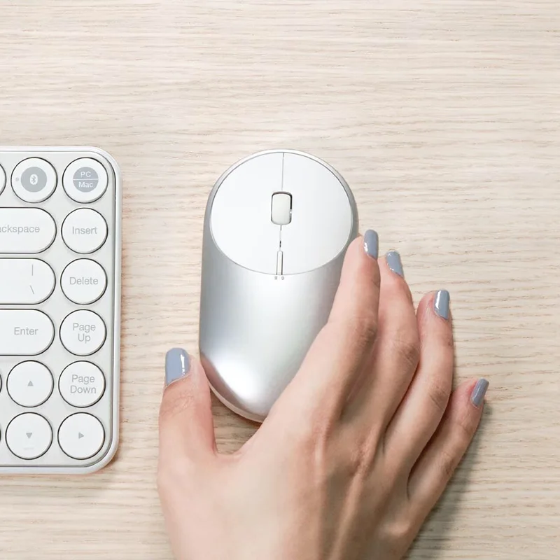 

Newest Original Xiaomi Mi Portable Mouse 2 4-DPI 4000 2400 1800 1200 Bluetooth RF2.4 Aluminium Metal ABS Windows 10 Android Mac