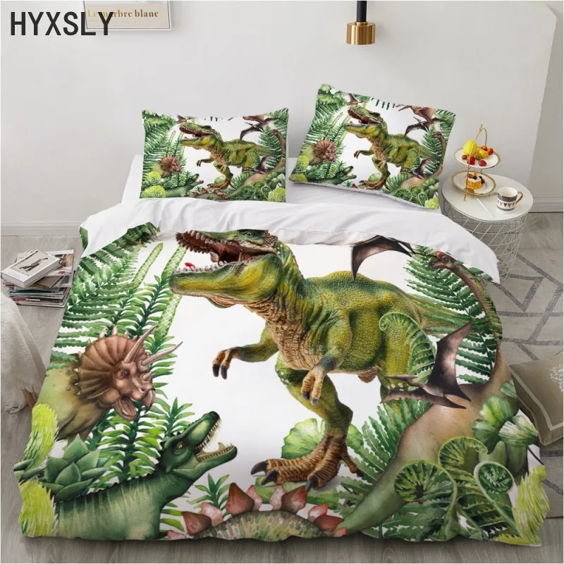

3D Comforter Bedding Set Duvet Cover Cartoon Dinosaur Printed Bedroom Textiles For Kids Girl With Pillowcase Double Single Size