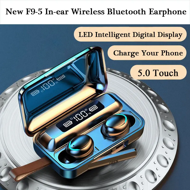 Беспроводные наушники Bluetooth V5.0 со светодиодным дисплеем зарядная коробка с