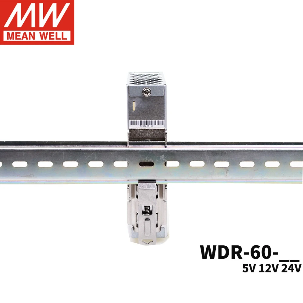 Din rail Питание WDR 60W бренд MEAN WELL представляет 5V 12V 24V 48V DC Выход DR широкий диапазон 180