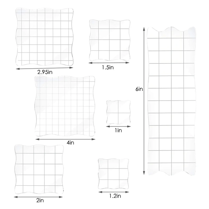 7 шт мульти Размеры штамп Блок акриловый блок пусковой площадки аксессуары