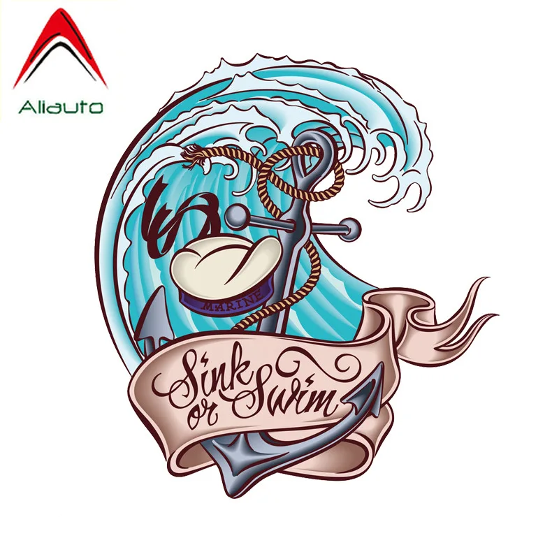 Милый автомобильный стикер Aliauto раковина или плавание якорь украшение для океана