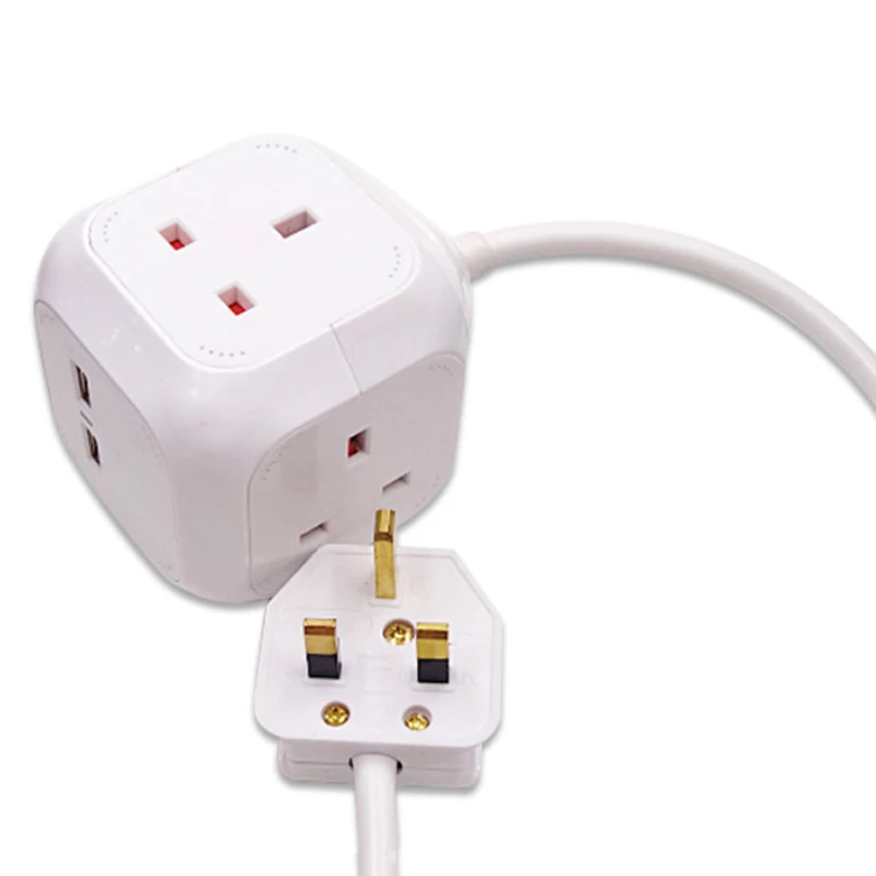 Умная розетка штепсельная стандарта Великобритании Power Cube удлинитель USB 1 8 м 2