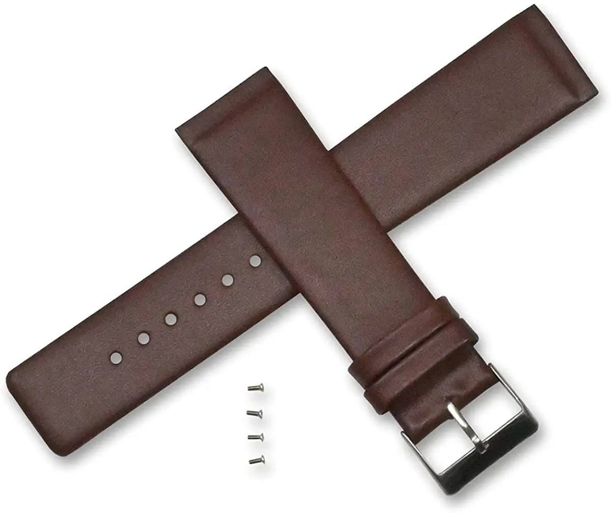 

Brown Leather Watch Strap Compatable for 22mm Skagen With Screws Band 233XXLSLB
