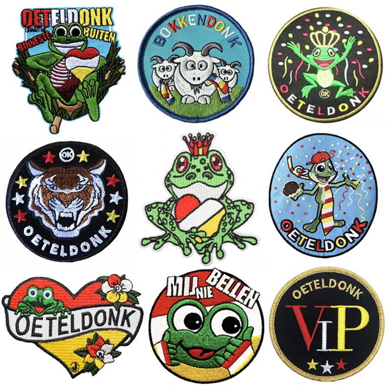 Oeteldonk эмблема полная вышивка лягушка карнавал для Нидерландов наклейки на одежду