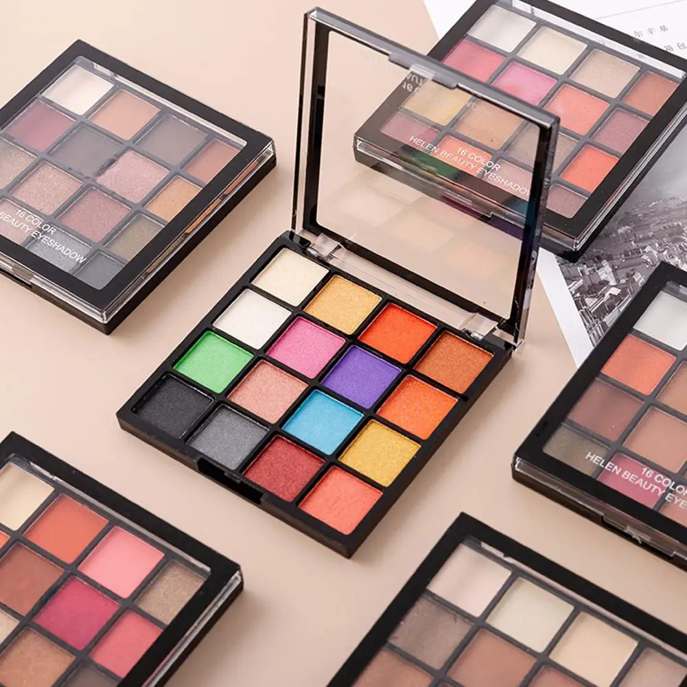 Тени для век матовые блестки пудра палитра пигментов 16 цветов | Красота и