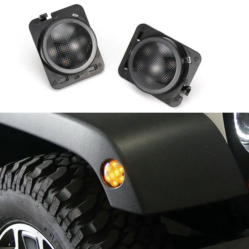 LED Front Turn Signal Light for Jeep Wrangler JK 2007-2016 Yellow Amber Lights Fender Side Combo Lens | Автомобили и мотоциклы