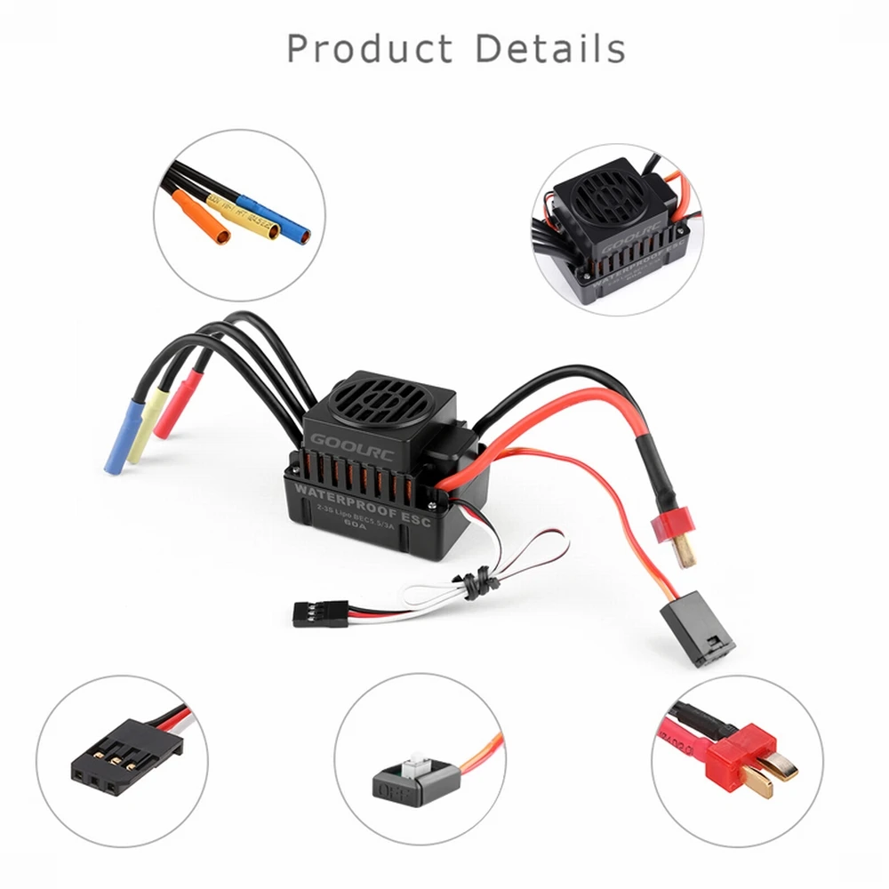 Оригинальный бесщеточный двигатель GoolRC S3660 3800KV 60A ESC и программная карта