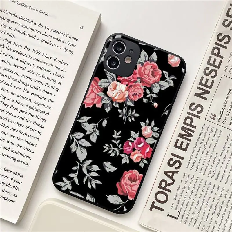 

Vintage Flowers Phone Case for iPhone 11 12 pro XS MAX 8 7 6 6S Plus X 5S SE 2020 XR Soft silicone