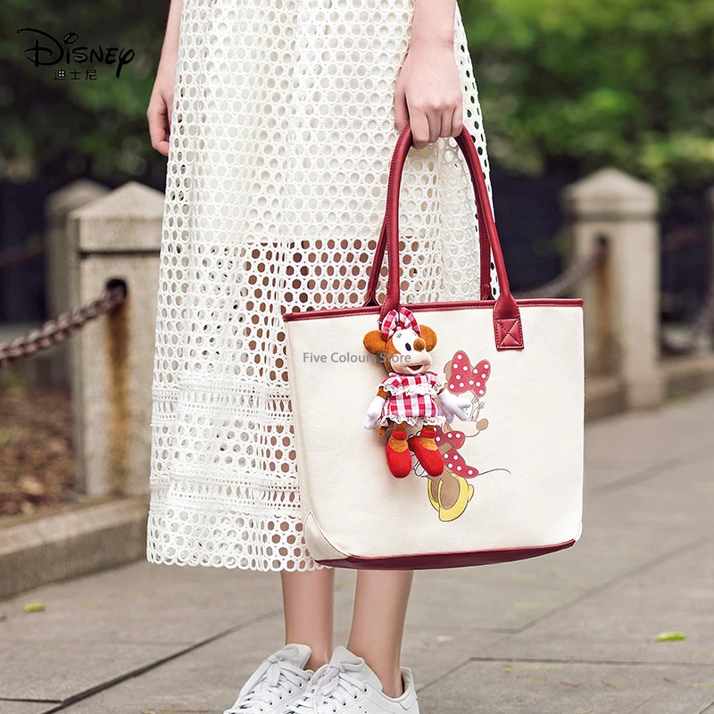 

Disney Minnie Female Bag 2021 New Wild Large Capacity Student Canvas Bag Fashion Shoulder Bag Shopping Trip