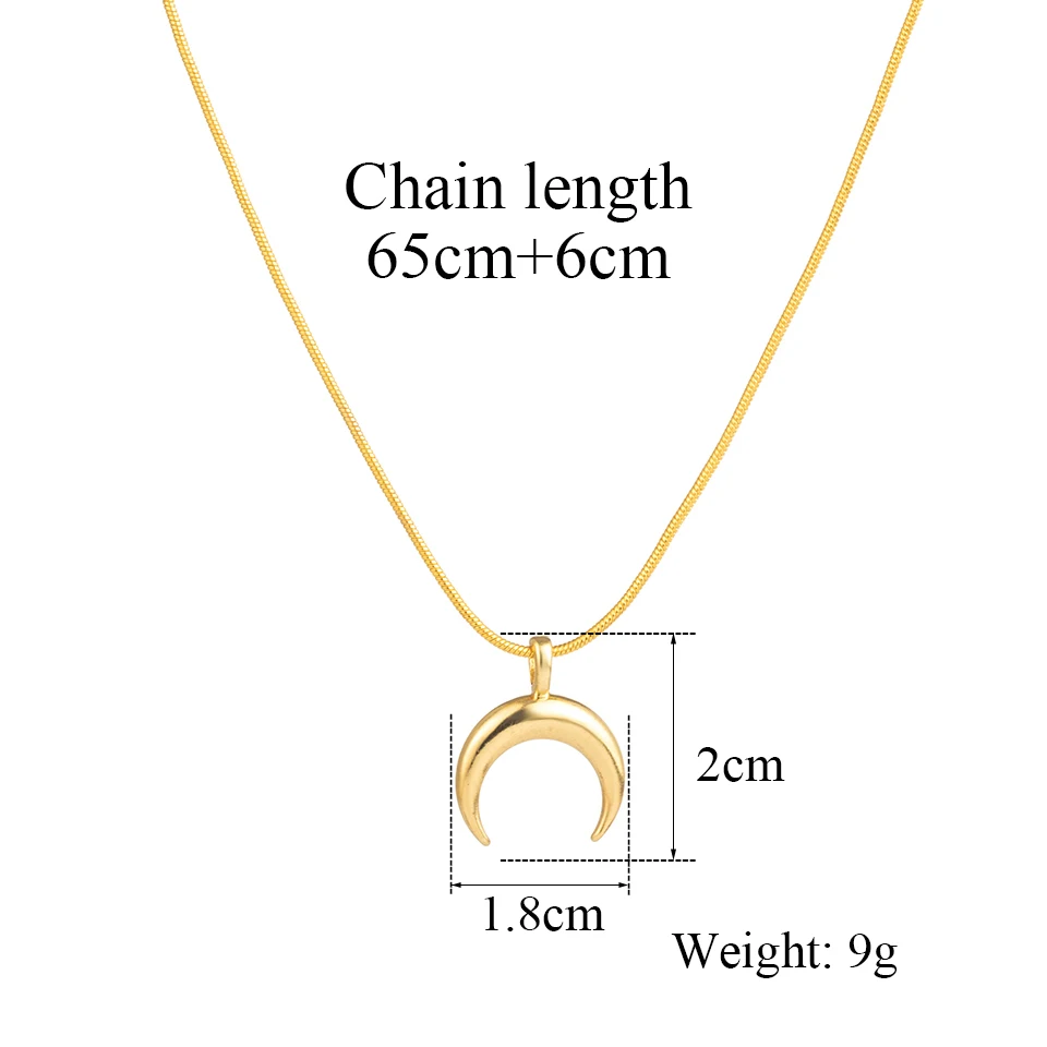 Минималистичные милые золотые форма лунной звезды Подвеска цепочка-змейка