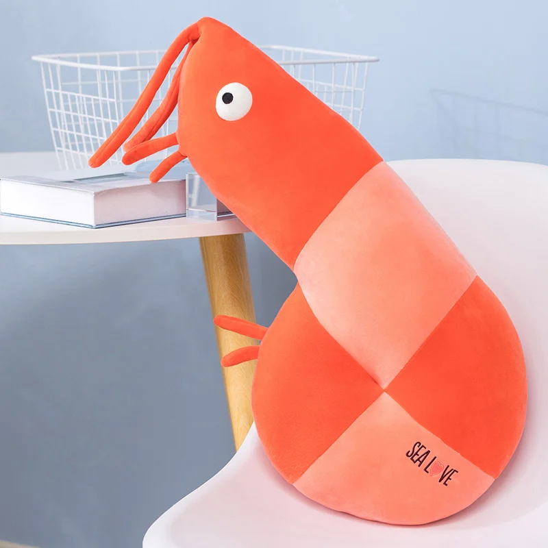

Marine animals fluffy sute plush shark shrimp whale throw pillow cushion kids toys home decor