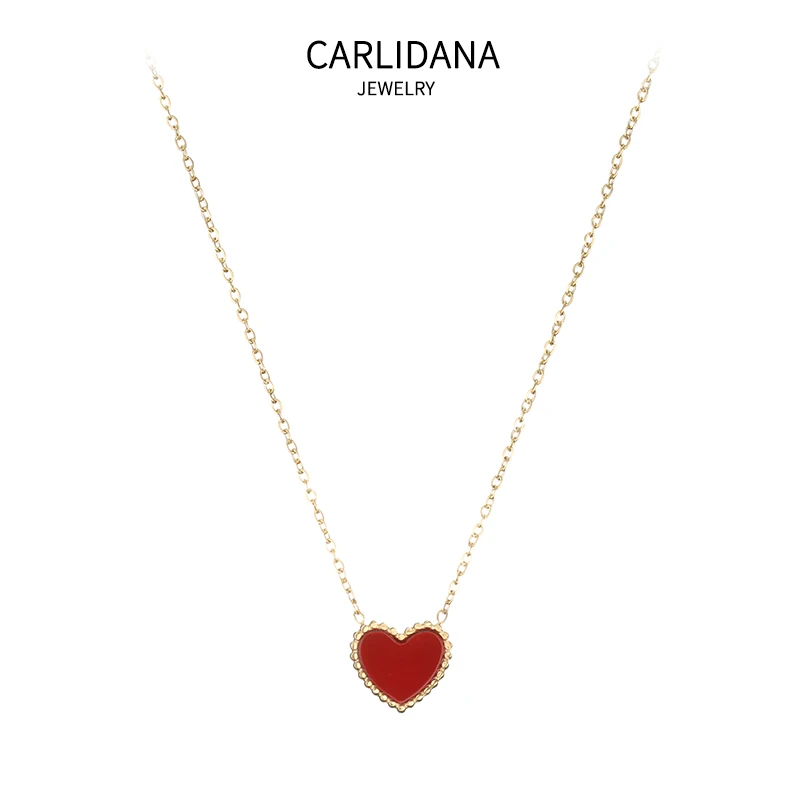 

Ожерелье-цепочка в Корейском стиле, двустороннее, с красным сердцем, подвеска, сердце, персик