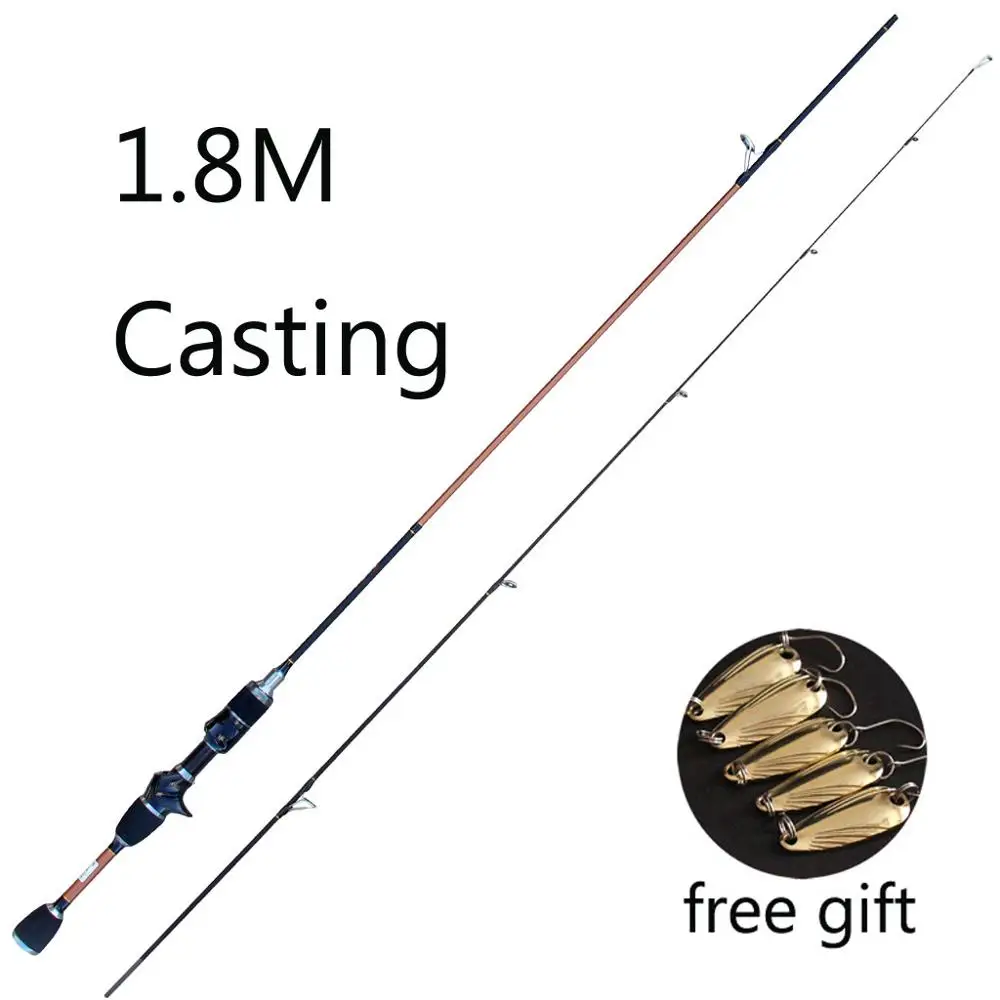 Skmially carbon ul spinning rod 1.8m 1.68m0.8-5g ultralight spinning rods ultra light casting spinning fishing rod vara de pesca - Цвет: Бургундия