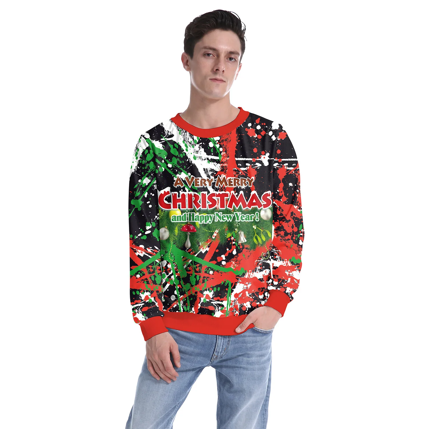 

Men Women Ugly Christmas Sweater Pullover Holiday Party Xmas Sweatshirt 3D Funny Christmas Sweaters Jumpers Tops Plus Size 3XL