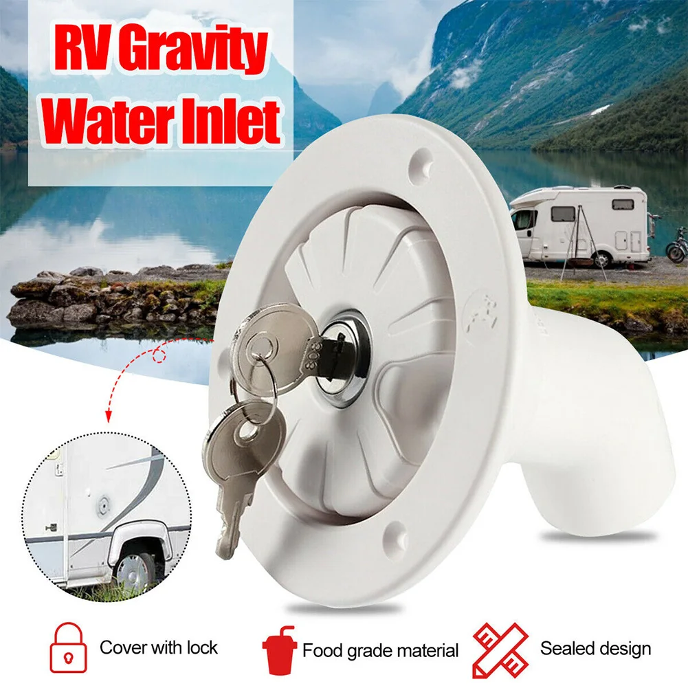 

Hatch Tank Fresh Filter Accessories Trailer RV Boat Inlet Filler Neck Caravan Gravity Water Inlet Plastic Lockable